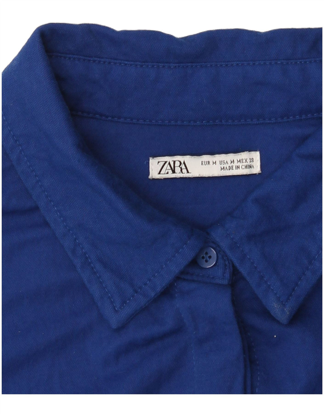 Zara Damen Hemdkleid UK 14 Mittelblau