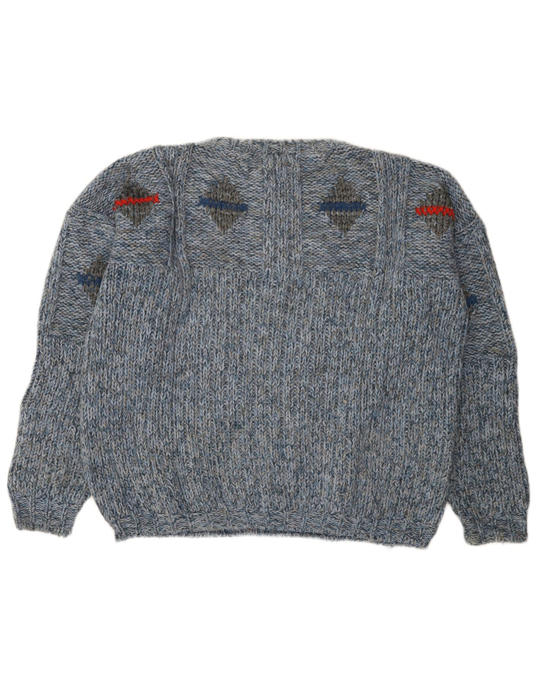 Pitti Damen Übergroßer Pullover mit U-Boot-Ausschnitt IT 48 XL Blau Geometrisch