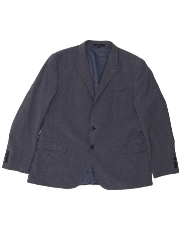 Marks & Spencer Herren-Blazer mit 2 Knöpfen, UK 46, 3XL, blaue Wolle
