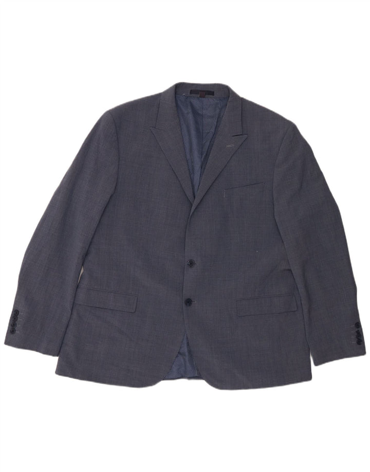 Marks & Spencer Herren-Blazer mit 2 Knöpfen, UK 46, 3XL, blaue Wolle