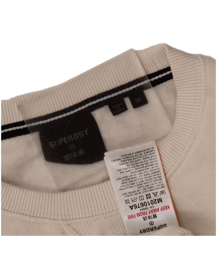 Superdry Herren Grafik-Sweatshirt-Pullover aus mittelweißer Baumwolle