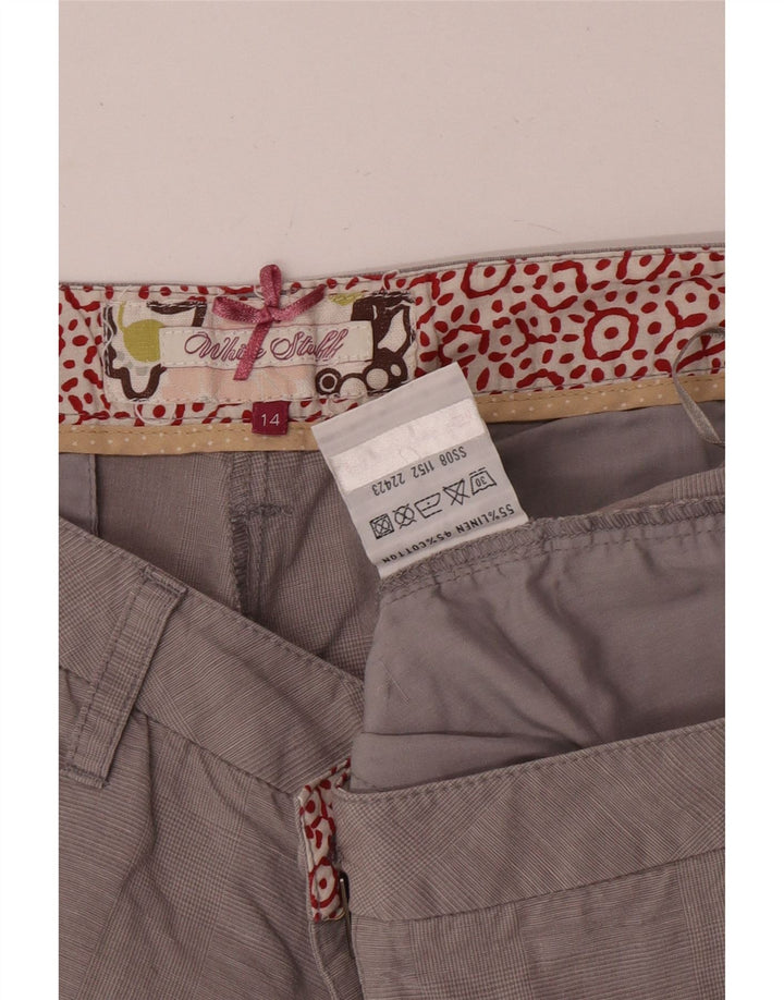 WHITE STUFF Damen Chinoshorts UK 14 Large W32 Graues Leinen