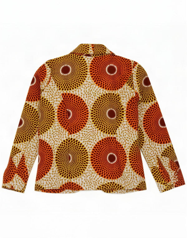 Vintage Womens Open Blazer Jacke UK 8 Small Mehrfarbig Geometrisch