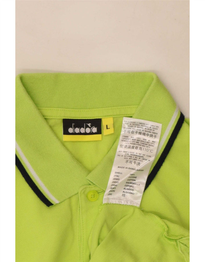 Diadora Herren-Poloshirt, große grüne Baumwolle