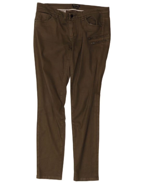 Massimo Dutti Damen Slim Cargohose EU 40 Medium W30 L29 Khaki Baumwolle