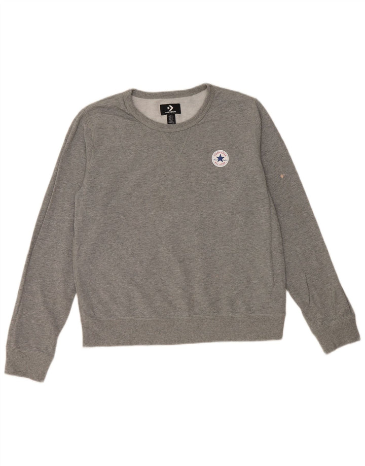 CONVERSE Damen Sweatshirt Pullover UK 18 XL Graue Baumwolle