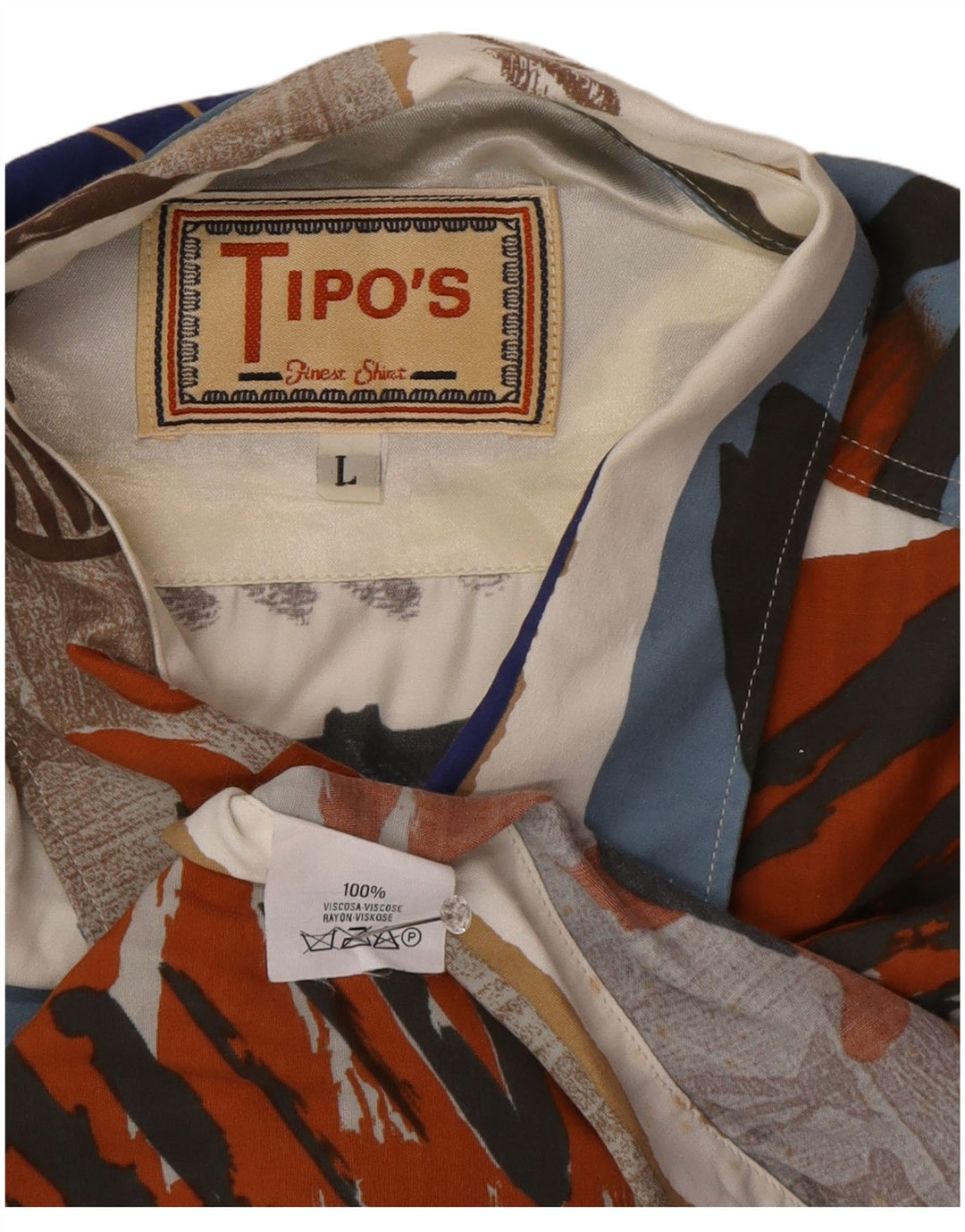 Tipo' S Herren-Hemd mit abstraktem Muster, groß, mehrfarbig, Viskose