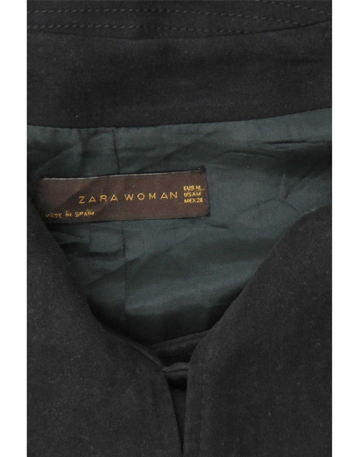 Zara Damen 2-Knopf-Blazerjacke UK 14 Mittelschwarz