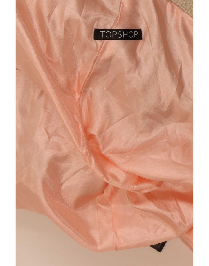 Topshop Damenmantel UK 12 Medium Beige Colourblock Polyester