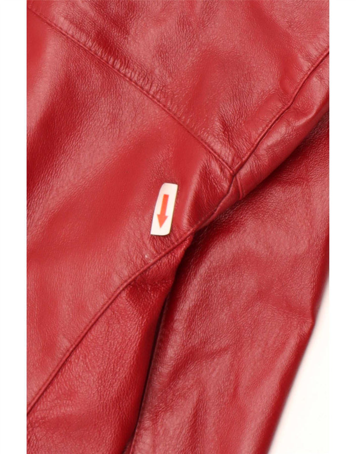 HELLINE Damen Lederjacke UK 12 Mittelrotes Leder