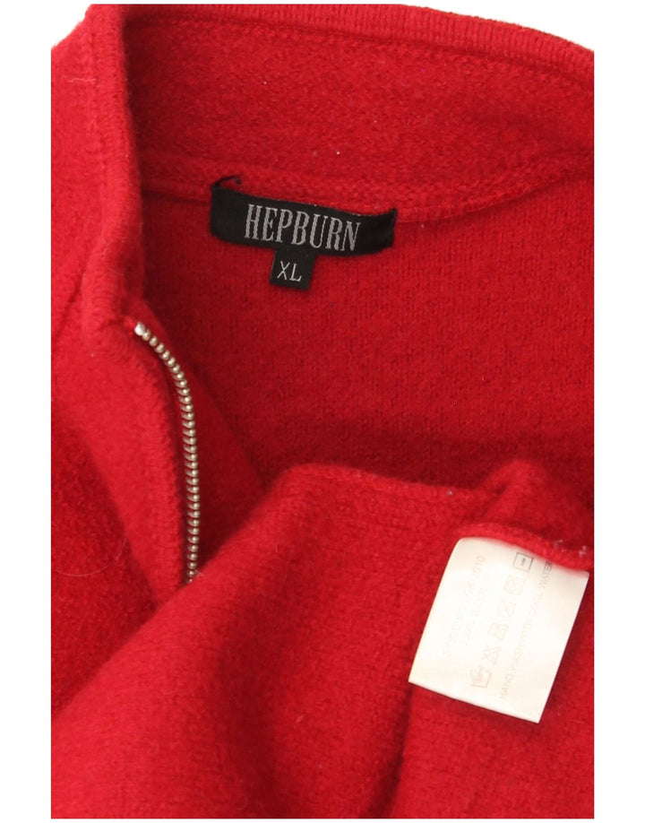 Hepburn Damen Strickjacke UK 18 XL Rote Wolle
