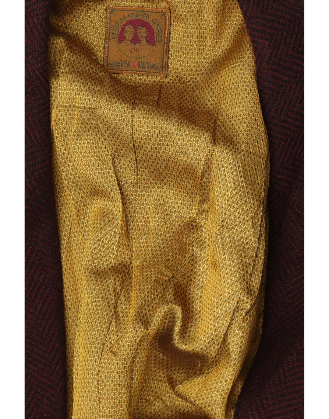 Vintage Herren 2-Knopf-Blazerjacke UK 42 XL Burgunderrot mit Fischgrätenmuster