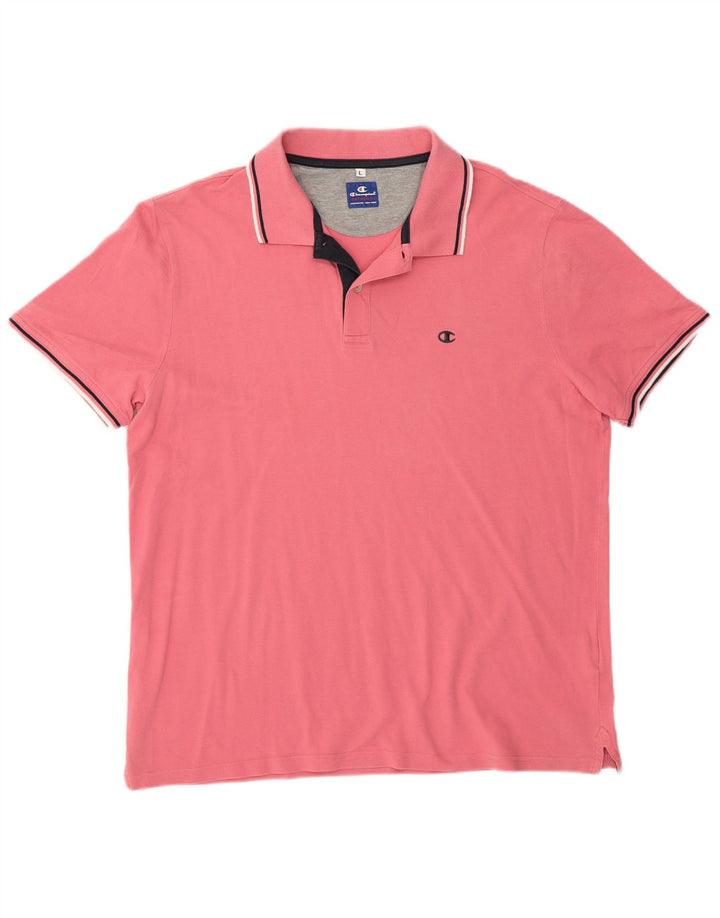 Champion Herren-Poloshirt, groß, rosa, Baumwolle