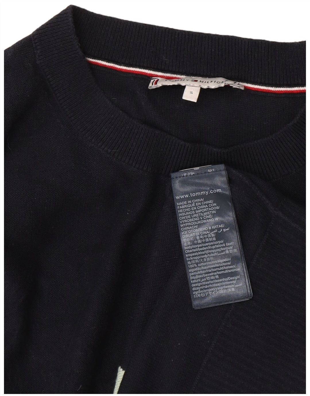 Tommy Hilfiger Damen-Pullover mit U-Boot-Ausschnitt, Gr. 10, Marineblau