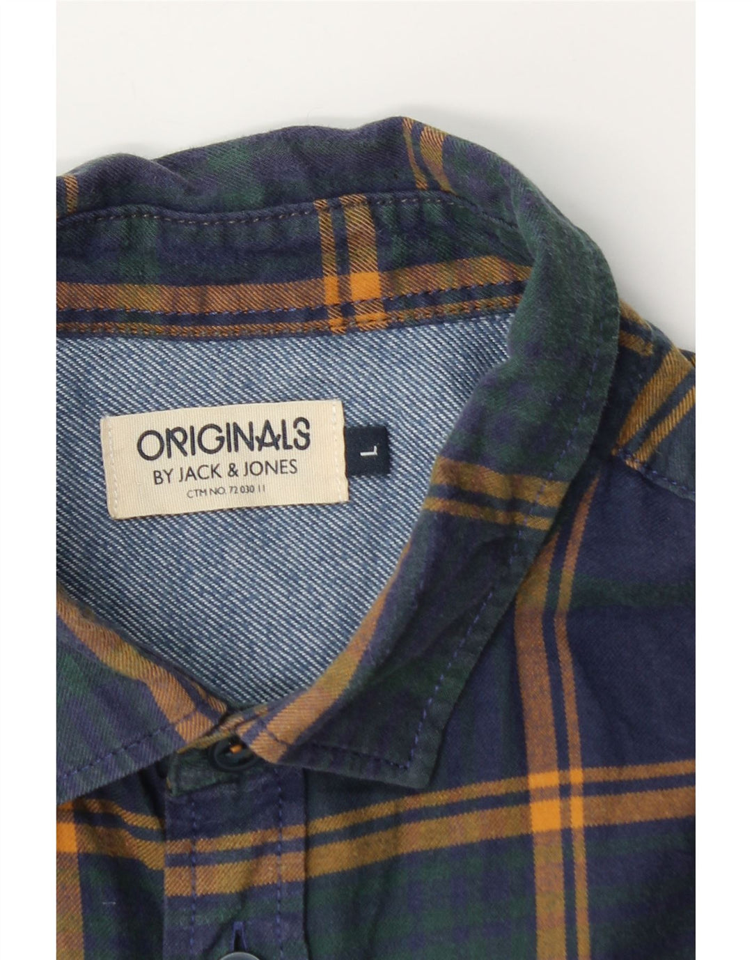Jack & Jones Herren-Flanellhemd, groß, marineblau kariert