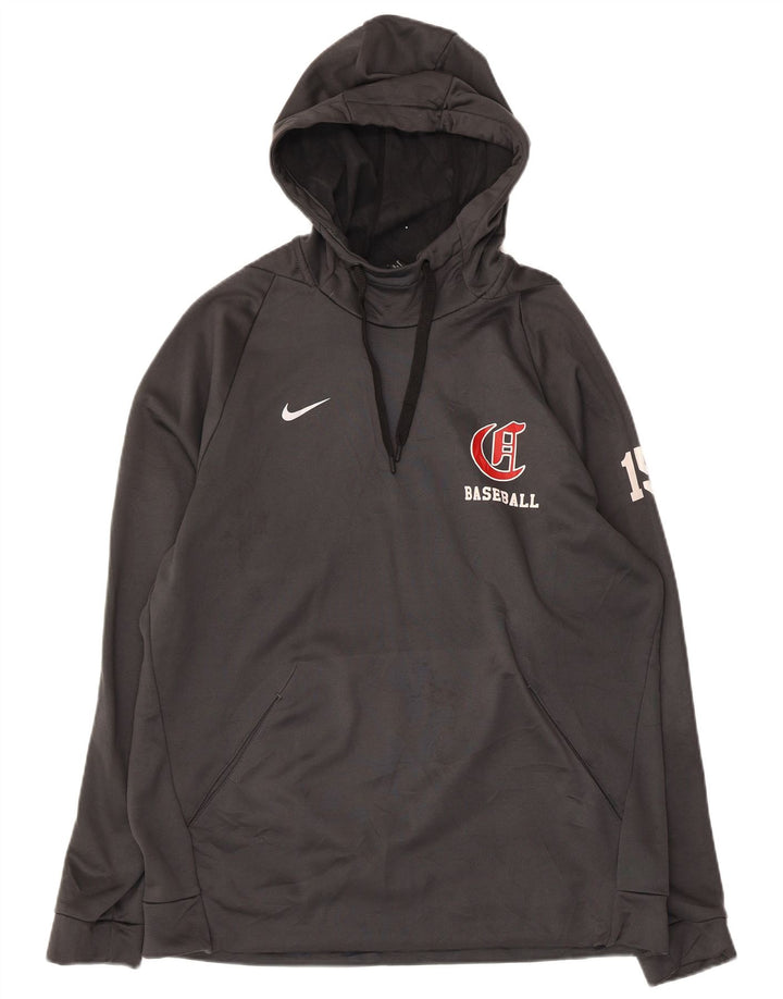NIKE Herren-Kapuzenpullover mit Baseball-Grafik, groß, aus grauem Polyester