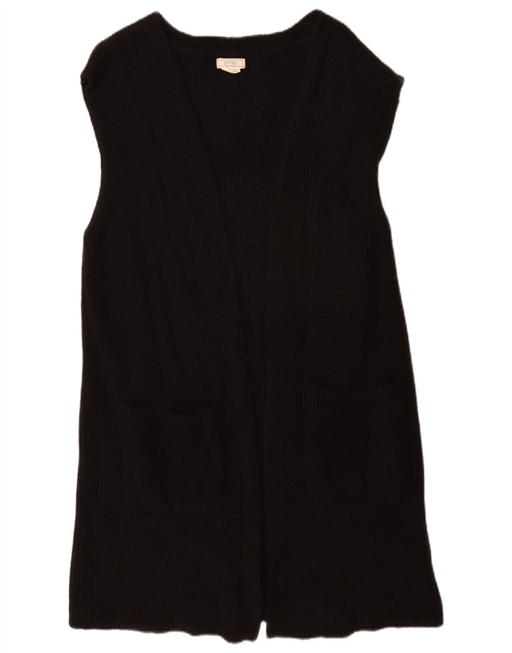 Fat Face Damen Longline-Strickjacke, ärmellos, Gr. 14, mittelschwarz