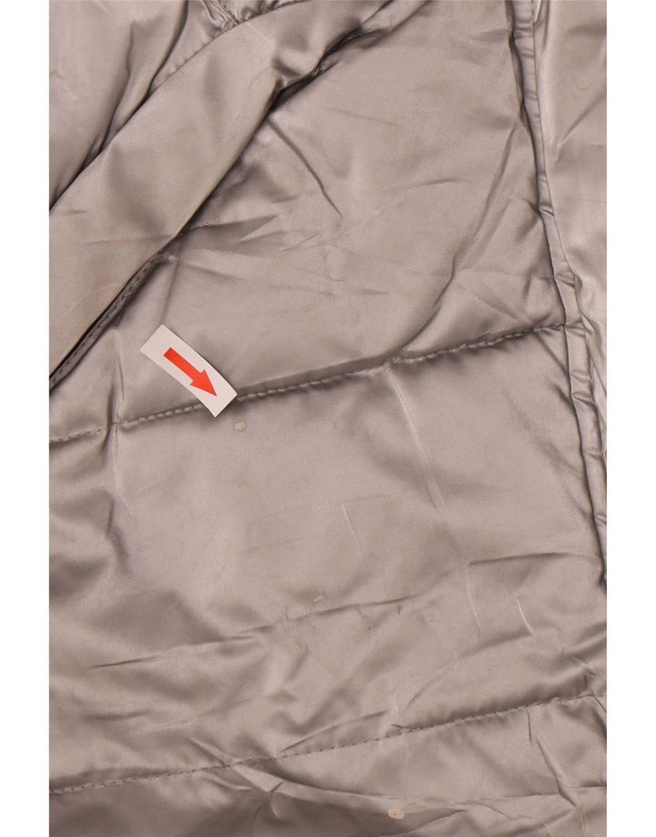 Zara Wattierter Mantel mit Kapuze für Mädchen, 13–14 Jahre, silberfarbenes Polyester