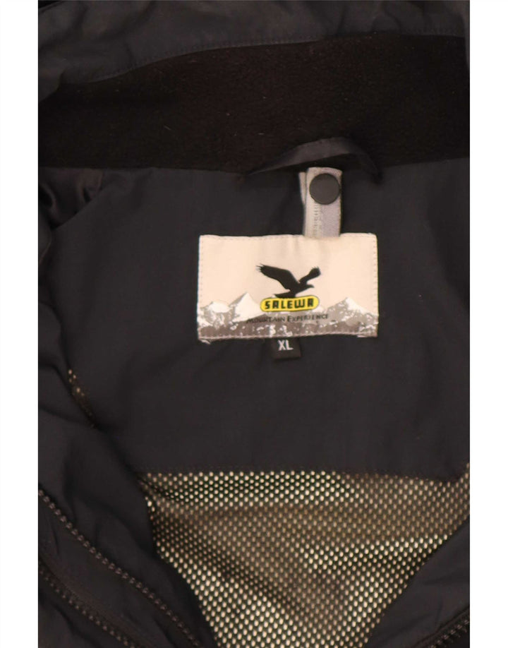 SALEWA Herren-Regenjacke mit Kapuze, UK 44, XL, Grau, Farbblock