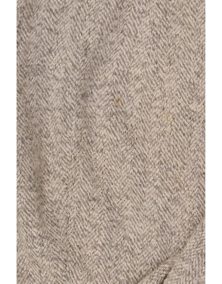 Zara Damen Mantel UK 12 Mittelbeige Herringbone Polyester