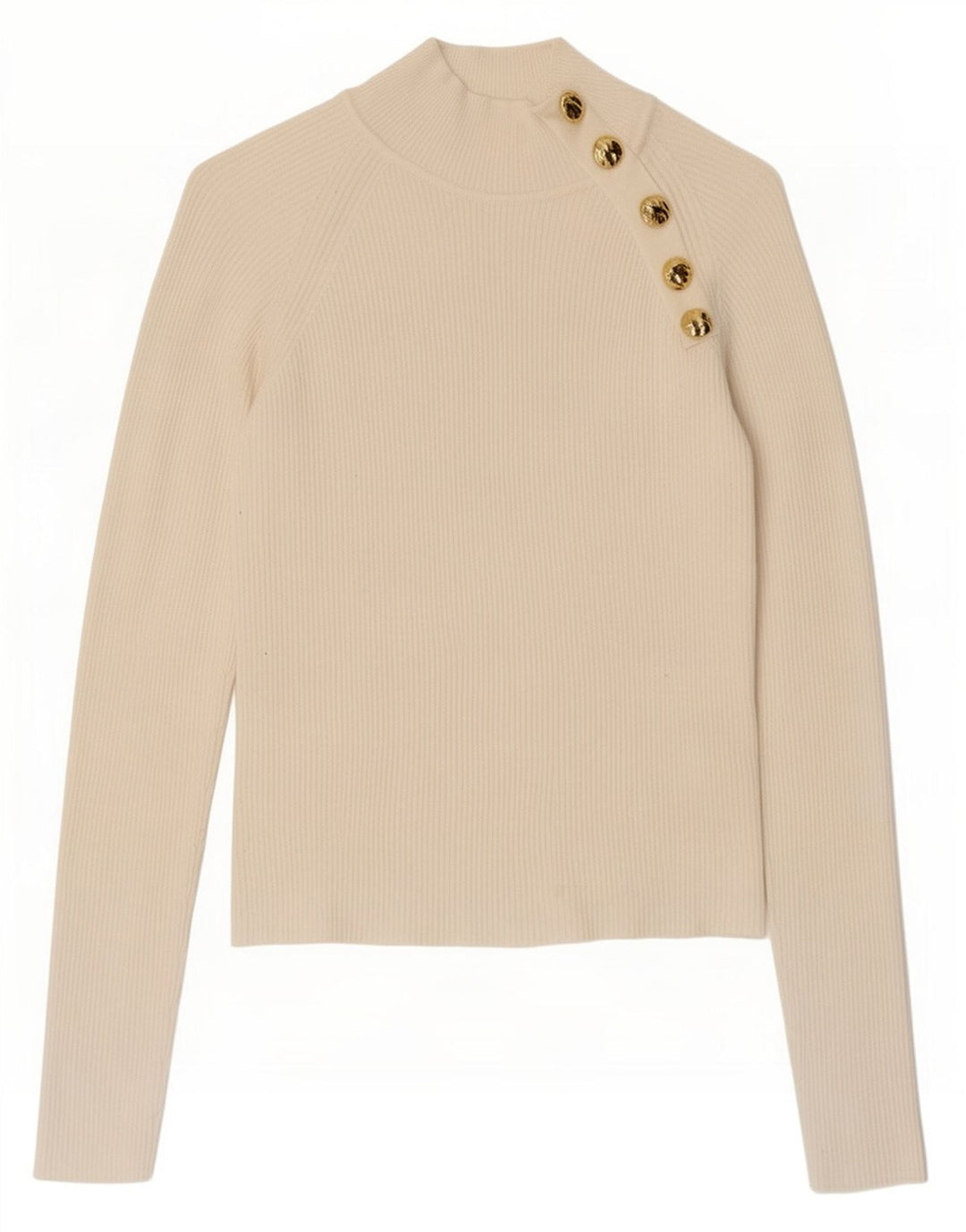 Zara Damen Top Langarm UK 12 Medium Off White Viskose