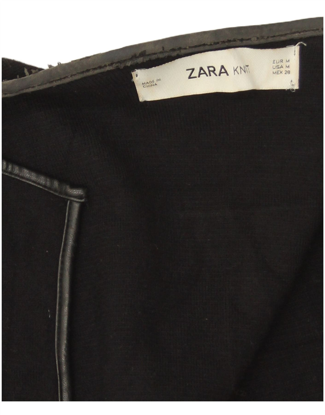Zara Damen Longline Open Cardigan Pullover UK 14 Medium Schwarz