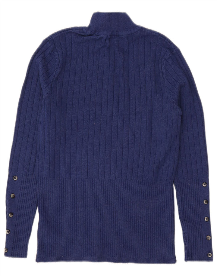 Marks & Spencer Rollkragenpullover für Damen, Gr. 10, Größe S, blau, Viskose