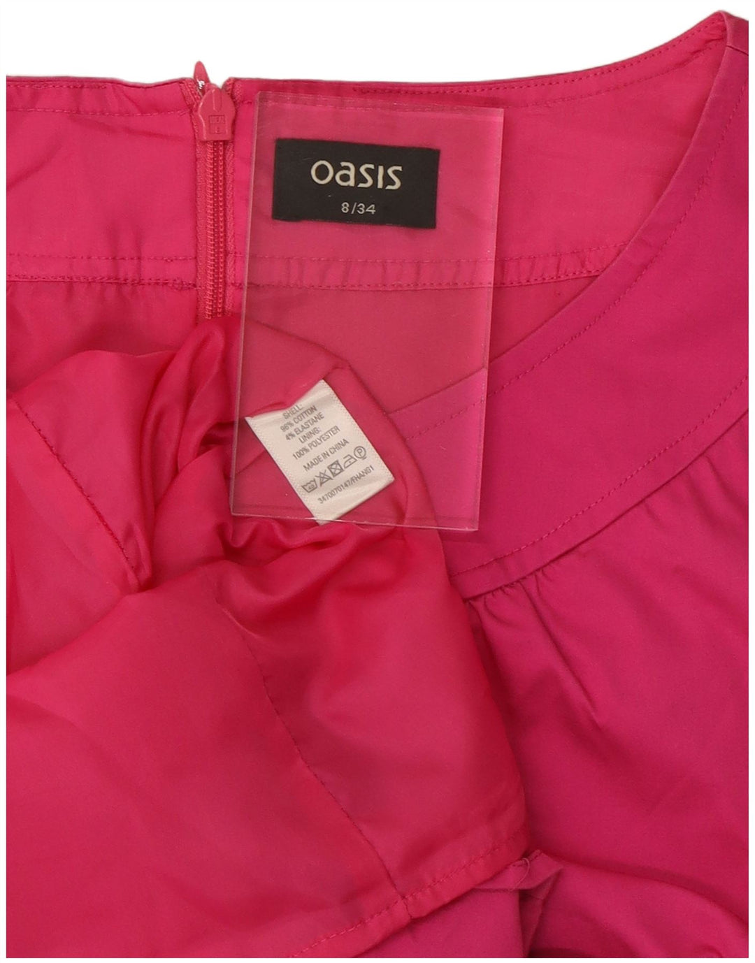 OASIS Damen Etuikleid UK 8 Small Rosa Baumwolle