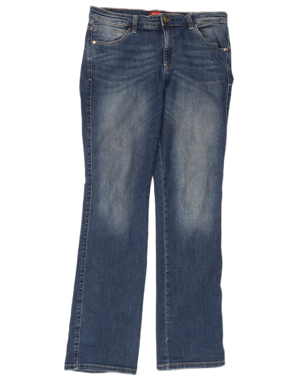 Guess Damen Mid Rise Straight Jeans W31 L31 Blaue Baumwolle