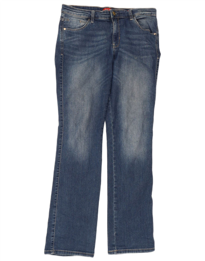 Guess Damen Mid Rise Straight Jeans W31 L31 Blaue Baumwolle