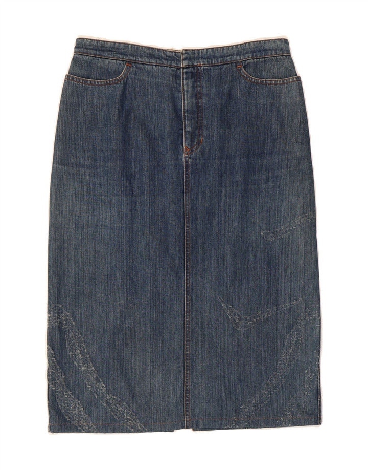 UNGARO Womens Denim Skirt IT 44 Medium W30 Blue Cotton Vintage Ungaro and Second-Hand Ungaro from Messina Hembry 