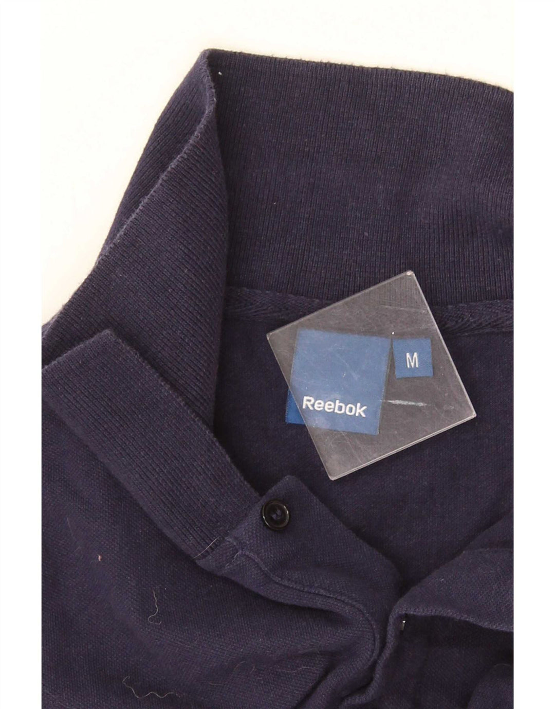 Reebok Herren-Langarm-Poloshirt, mittelmarineblaue Baumwolle