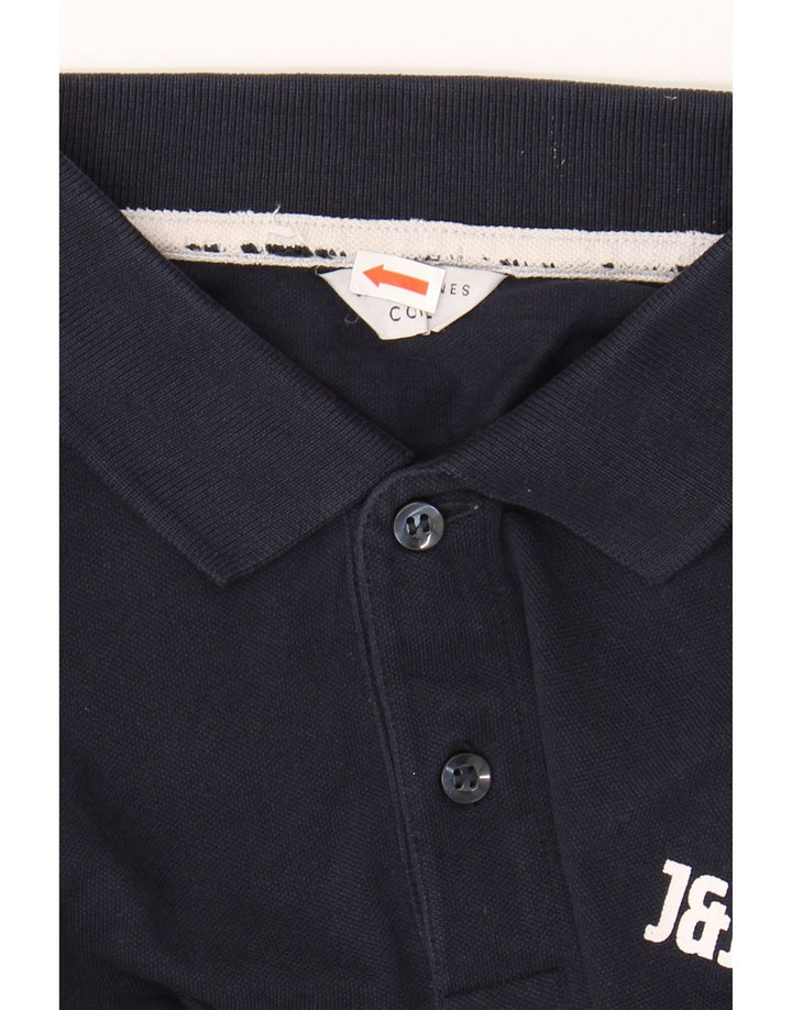 JACK & JONES Mens Polo Shirt Medium Navy Blue Cotton Vintage Jack & Jones and Second-Hand Jack & Jones from Messina Hembry 