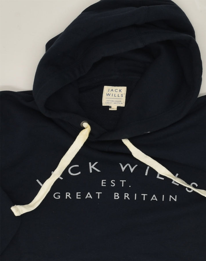 JACK WILLS Mens Hoodie Jumper XS Navy Blue Cotton | Vintage Jack Wills | Thrift | Second-Hand Jack Wills | Used Clothing | Messina Hembry 