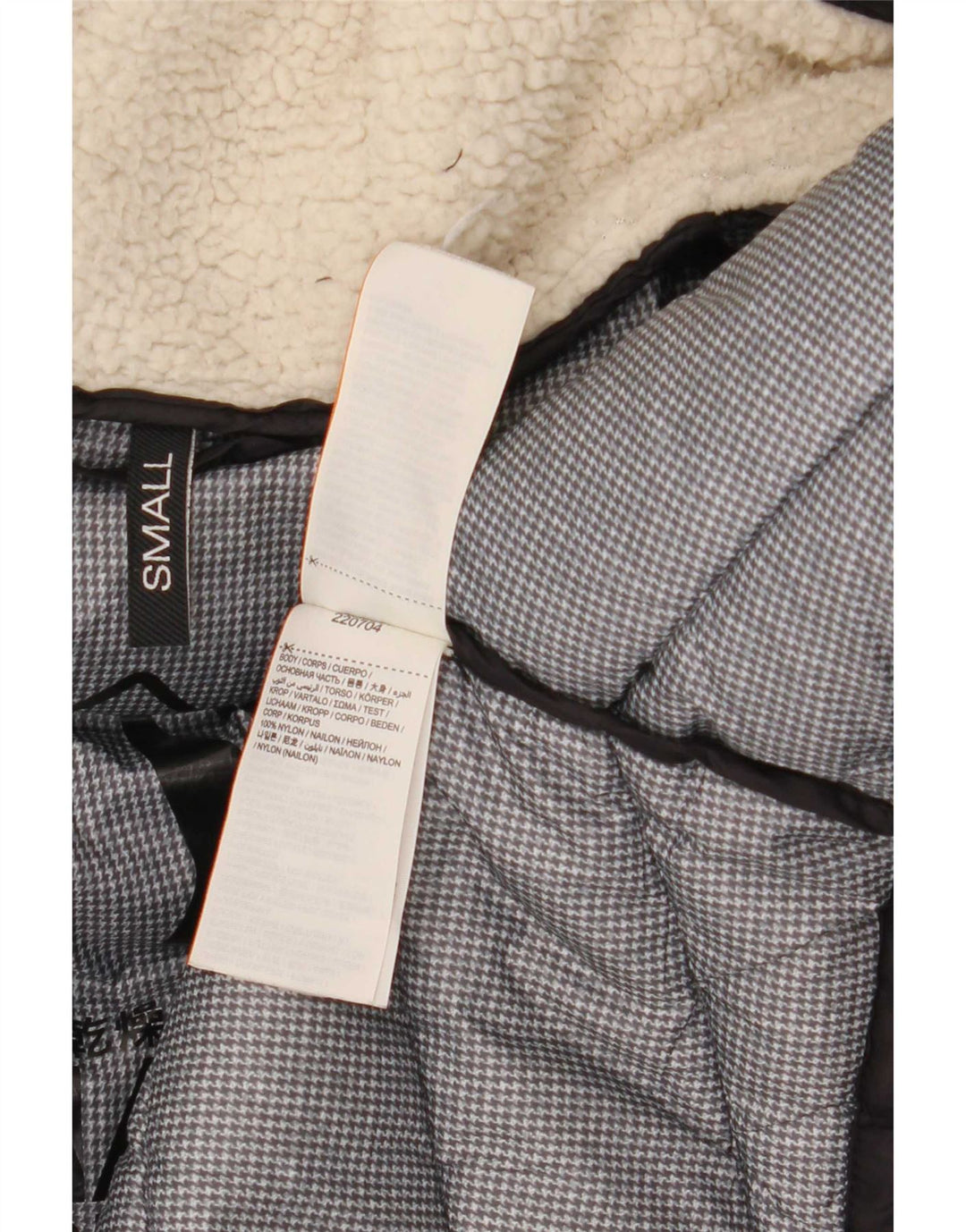 Superdry Wattierter Mantel mit Kapuze für Damen, UK 10, Small, schwarzes Nylon