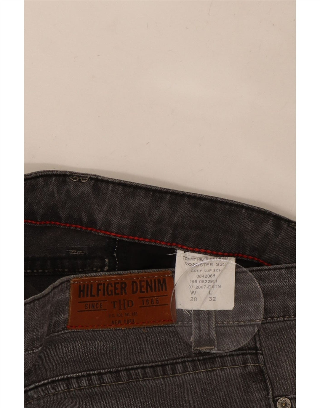 TOMMY HILFIGER Damen Slim Jeans W28 L32 Graue Baumwolle