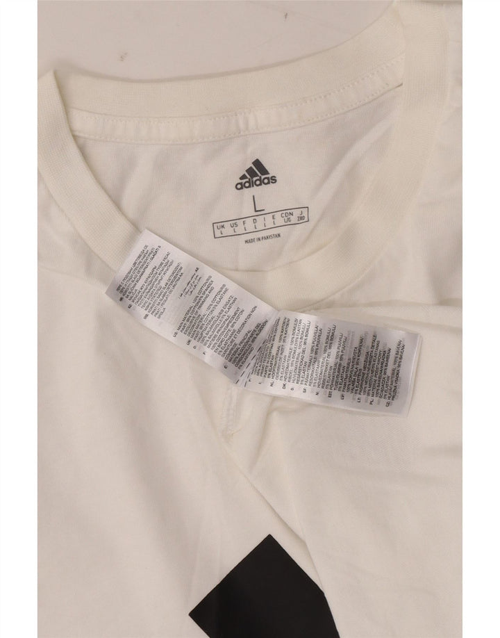 ADIDAS Herren Grafik T-Shirt Top Große weiße Baumwolle