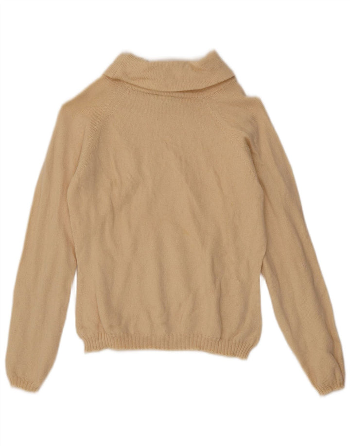 Gran Sasso Damen Crop Rollkragenpullover Pullover UK 10 Small Beige