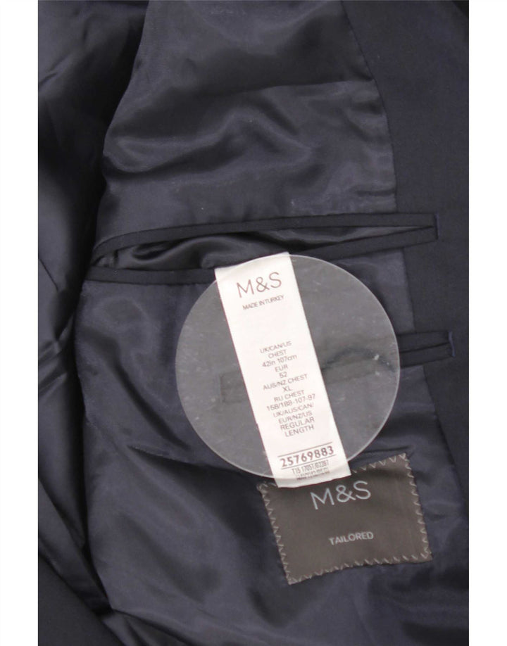 Marks & Spencer Herren-Blazer mit 2 Knöpfen, UK 42, XL, Marineblau, Polyester