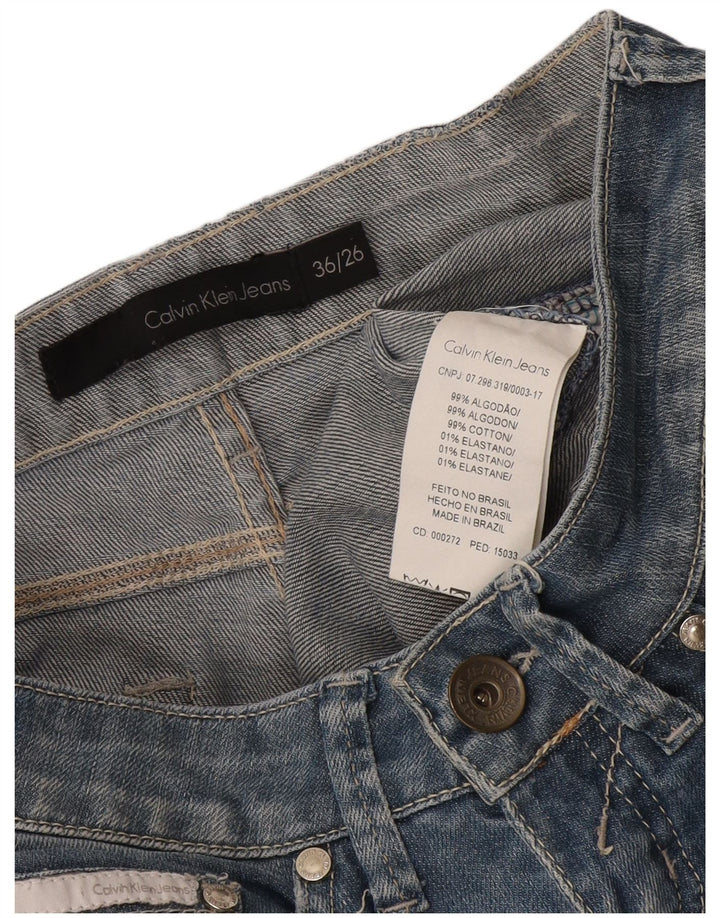 Calvin Klein Damen Straight Jeans W26 L31 Blaue Baumwolle