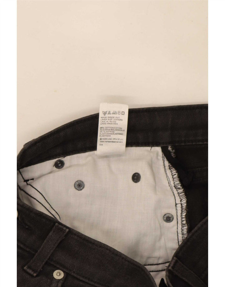 Marks & Spencer Damen Crop Straight Jeans UK 12 Medium W28 L25 Schwarz