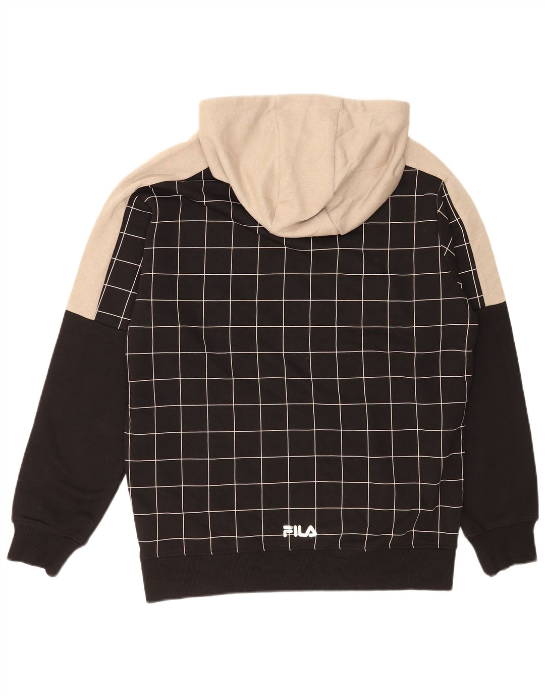 Fila Herren Change the Game Graphic Kapuzenpullover Mittelschwarz kariert Baumwolle