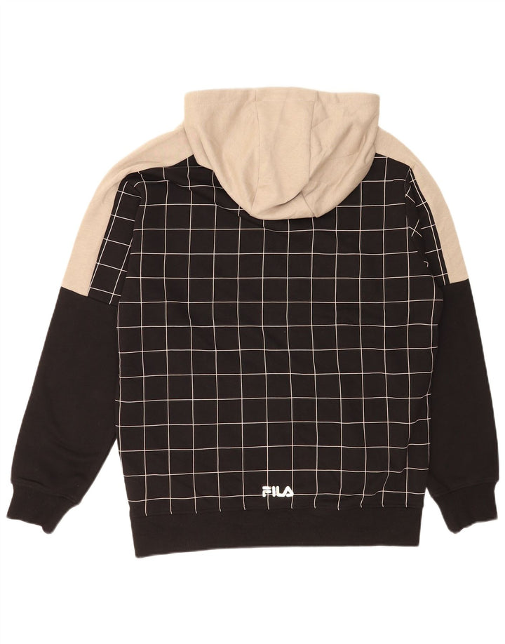 Fila Herren Change the Game Graphic Kapuzenpullover Mittelschwarz kariert Baumwolle