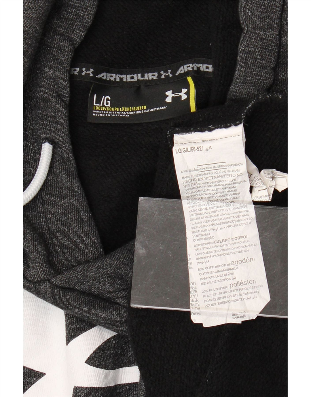 UNDER ARMOUR Herren-Kapuzenpullover mit lockerer Passform und Grafik, groß, grau gefleckt