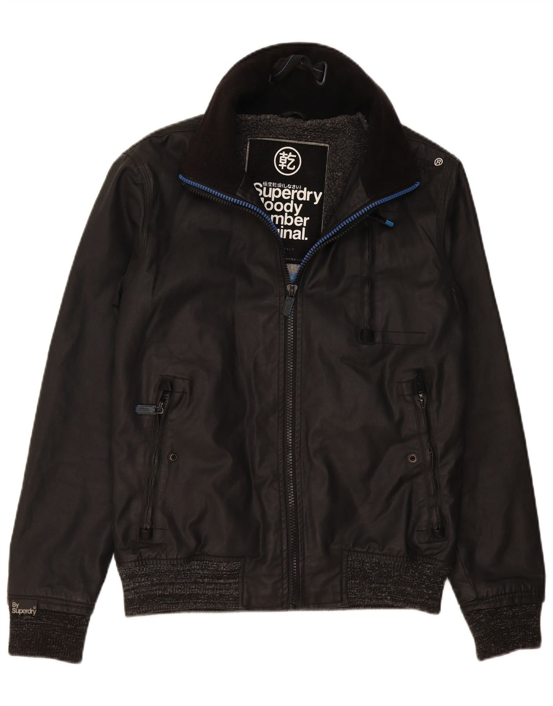 Superdry Herren Bomber Windjacke UK 38 Mittelschwarzes Nylon