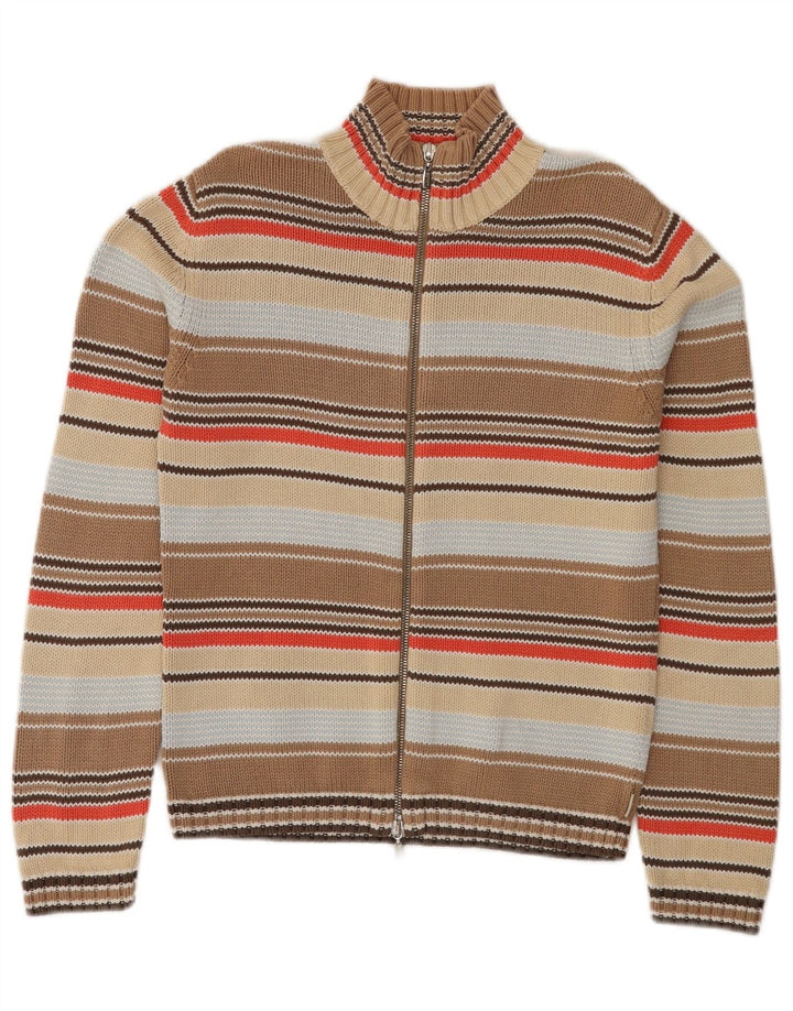Esprit Damen-Cardigan mit durchgehendem Reißverschluss, UK 12, mittelmehrfarbig gestreift