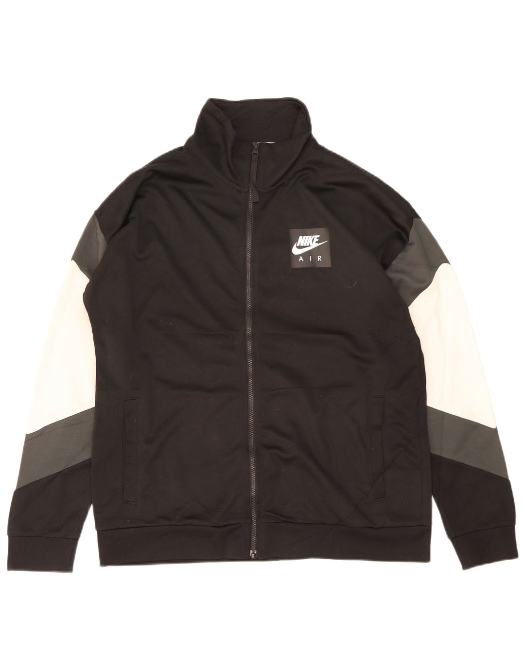 NIKE Herren-Trainingsanzugoberteil mit Grafik, groß, schwarzes Farbblock-Polyester