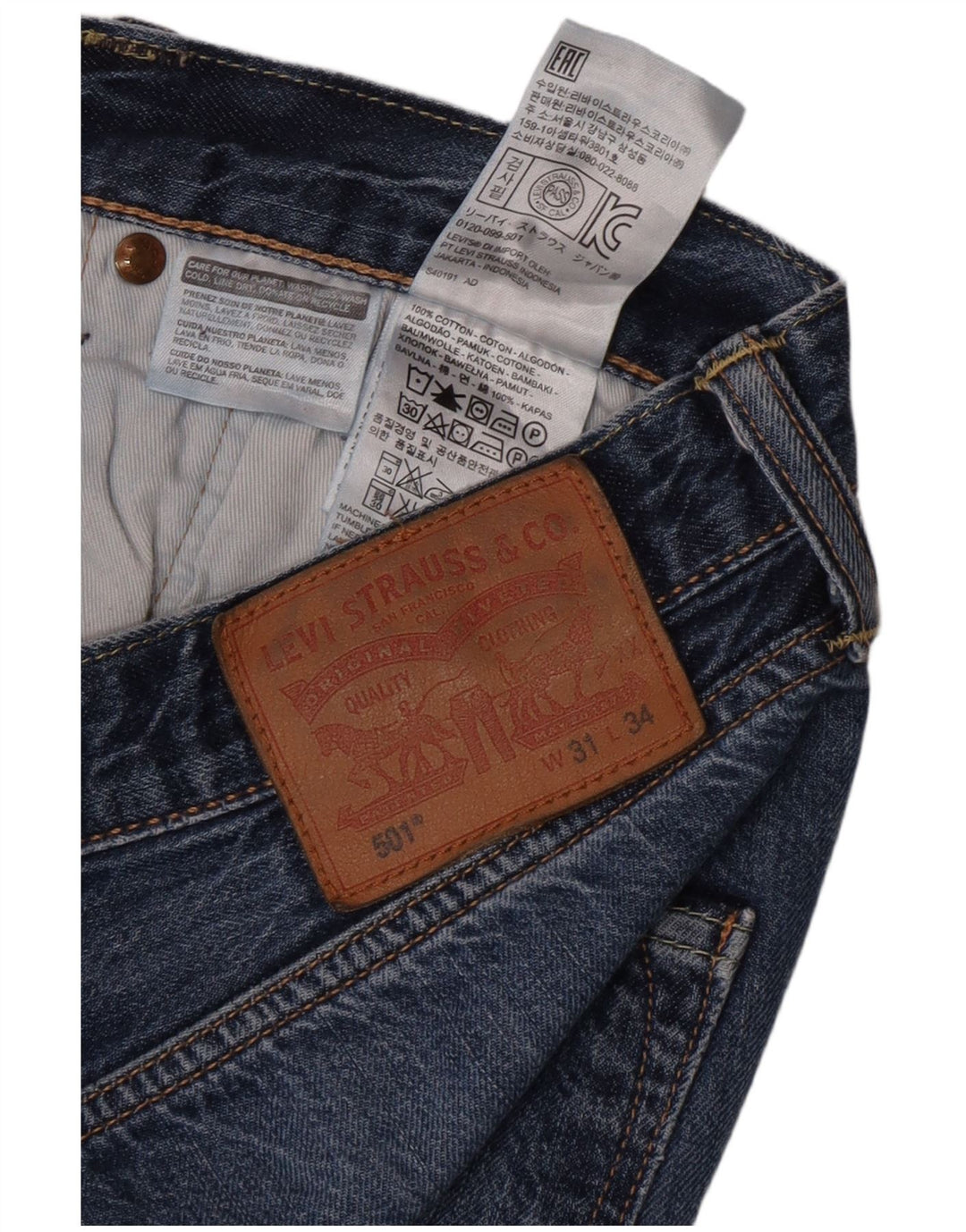 Levi's Herren 501 Straight Jeans W31 L34 Blau
