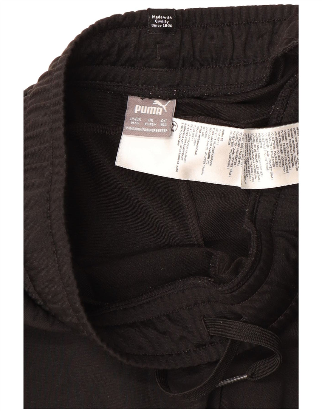 PUMA Jungen-Trainingshose, Jogginghose, 11–12 Jahre, schwarzes Polyester