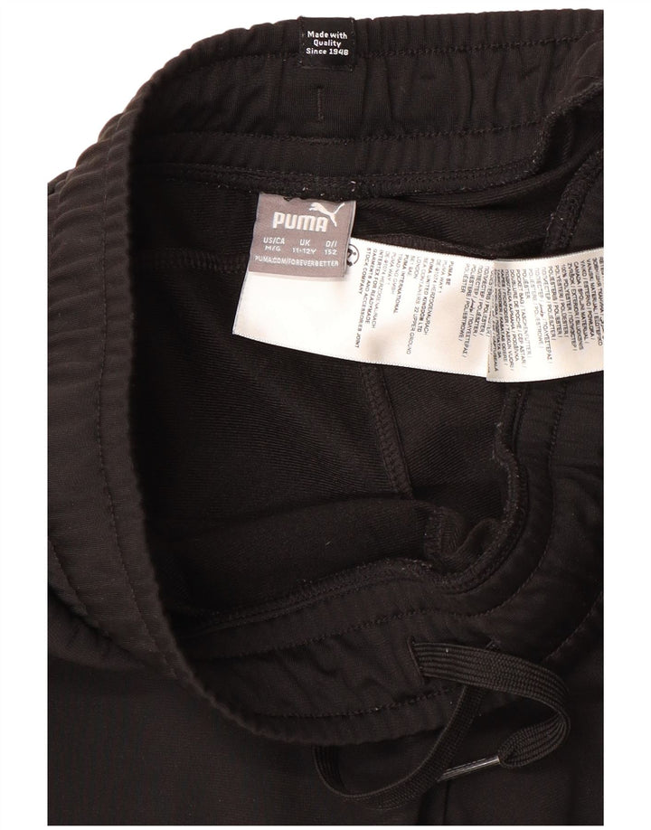 PUMA Jungen-Trainingshose, Jogginghose, 11–12 Jahre, schwarzes Polyester